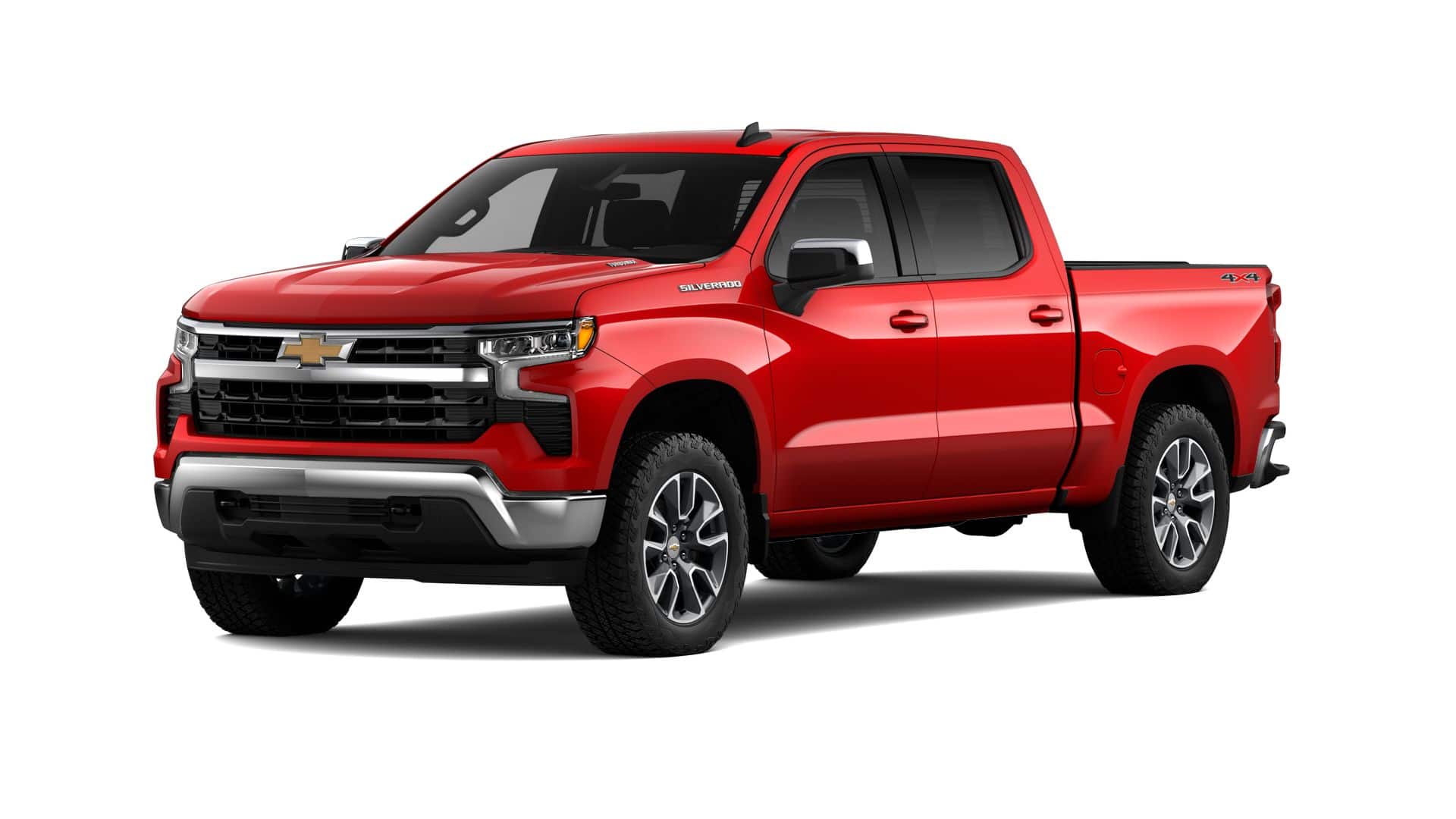 2026 Chevrolet Silverado 1500 LT (2FL) in Red Hot — front three-quarter view