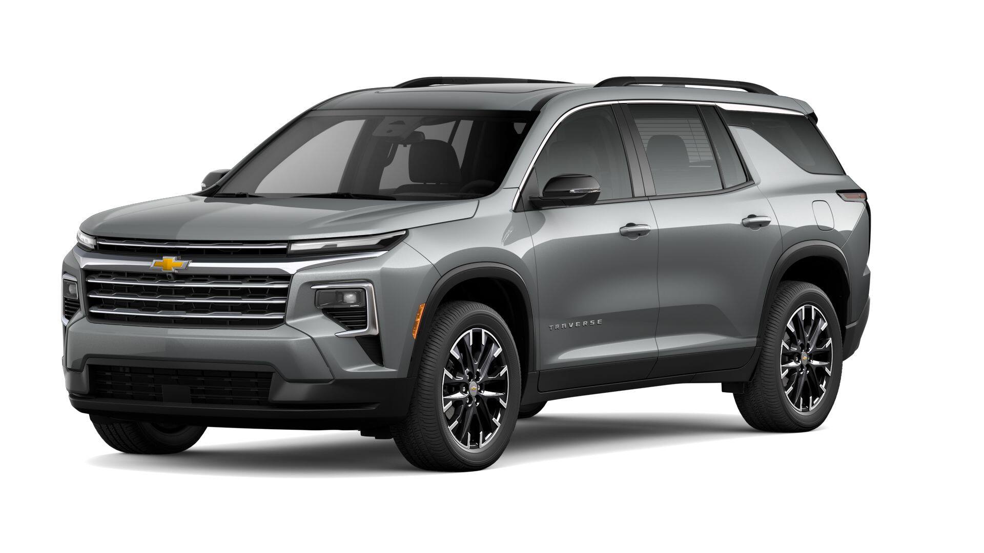 2026 Chevrolet Traverse LT in Sterling Gray Metallic — front three-quarter view